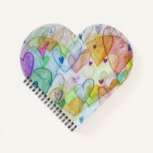 Community Hearts Rainbow Art Notebook or Journal