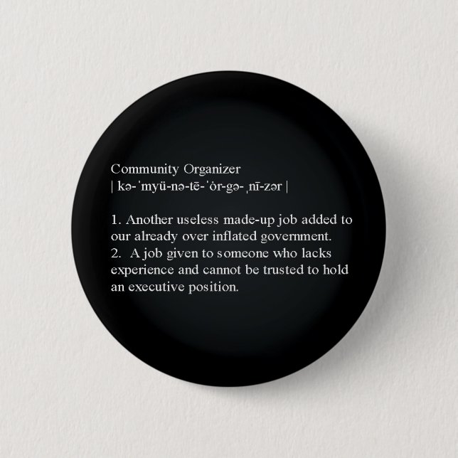 Community Organizer Definition 2 Inch Round Button (Front)
