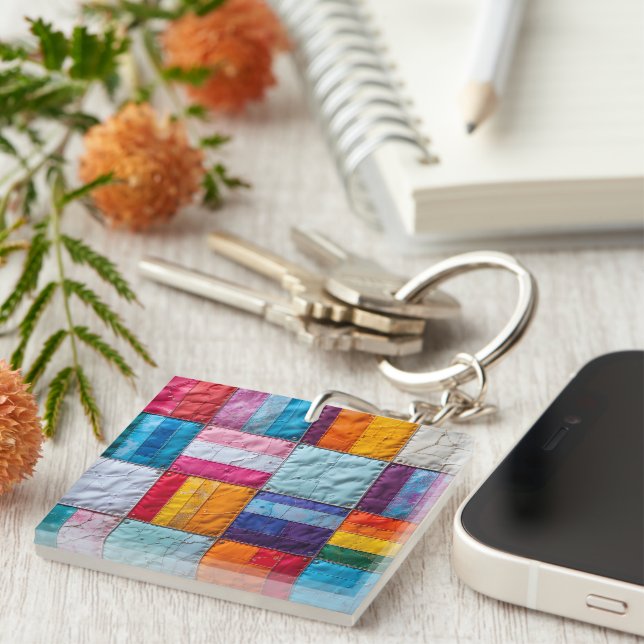 Community Quilt of Unity and Diversity Keychain (Front Right)