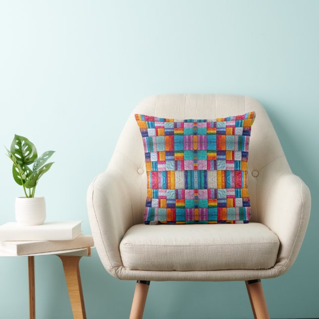 Community Quilt of Unity and Diversity Throw Pillow (Chair)