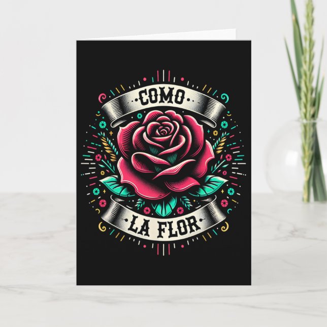Como La Flor Design Mexican Funny Gift Cinco De Ma Card (Front)