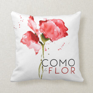 Como La Flor Throw Pillow