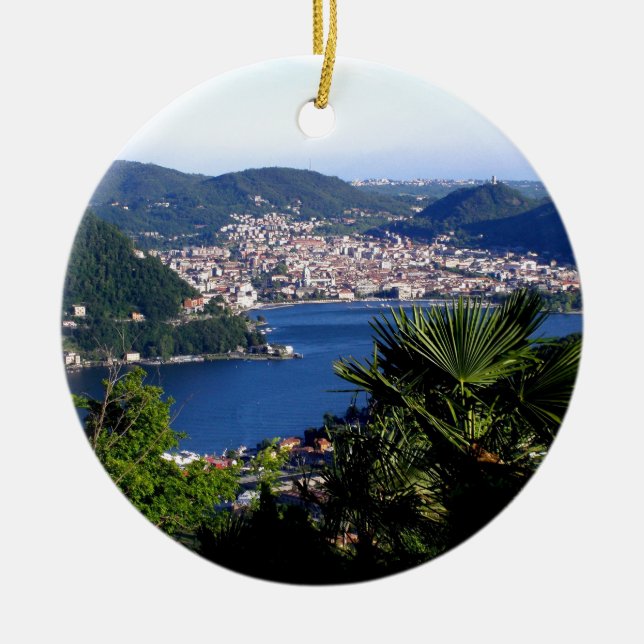 Como Lake 2 Ceramic Ornament (Front)