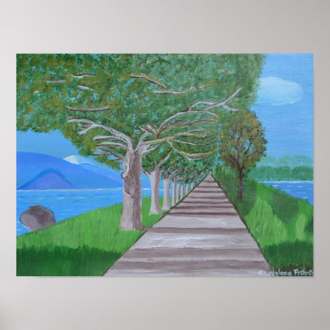 Como Lake Side Walk Poster (Front)