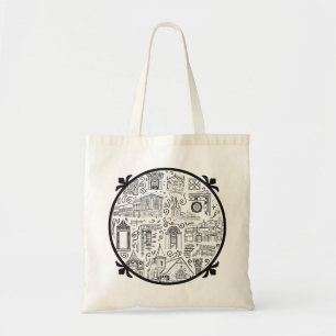 CoMo Preservation Tote Bag with Line Drawings