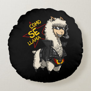 Como Se Llama Alpaca Funny Spanish Animal Joke Round Pillow