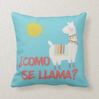 Como Se Llama Funny Spanish Pun Throw Pillow