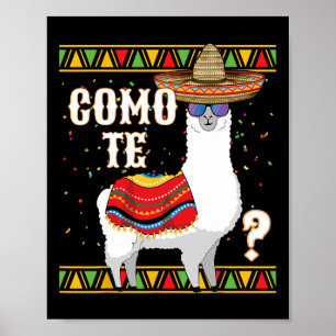 Como Te Llama Mexican Sombrero Funny Cinco De Mayo Poster