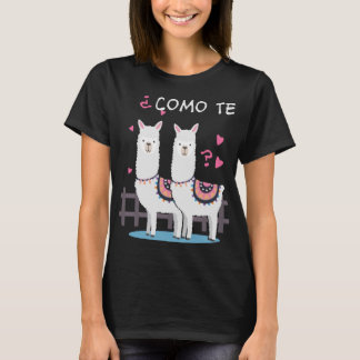 Como Te Llamas Funny Llama Spanish Joke T-Shirt