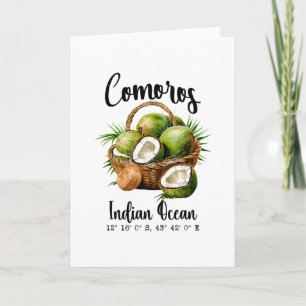 Comoros Coconut Indian Ocean Tropical Island Gps V Card