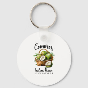 Comoros Coconut Indian Ocean Tropical Island Gps V Keychain