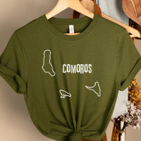 Comoros Country Map Outline Comorian Boundary Line