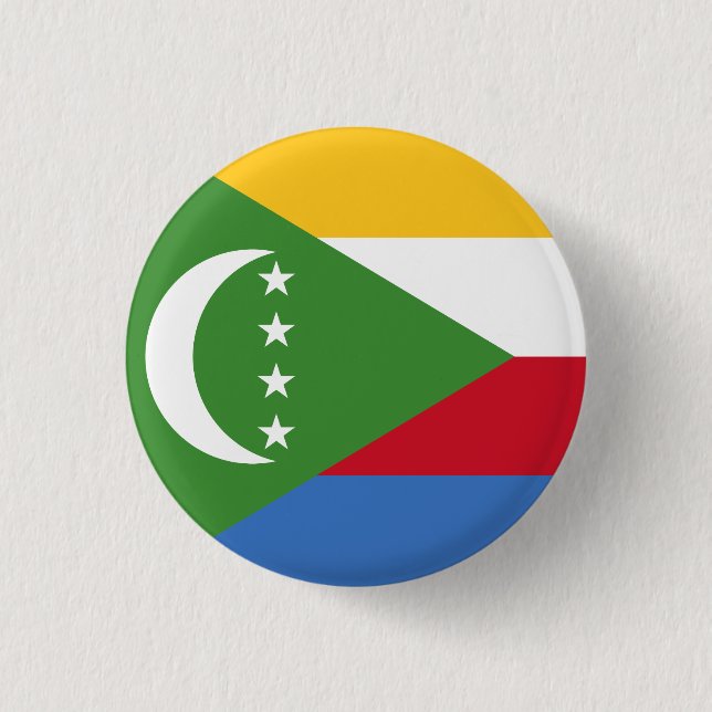 Comoros Flag 1 Inch Round Button (Front)