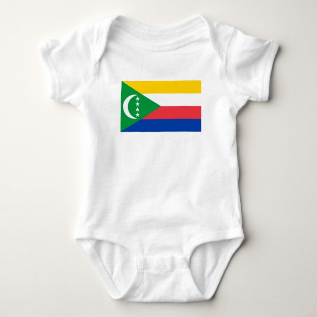 Comoros Flag Baby Bodysuit (Front)