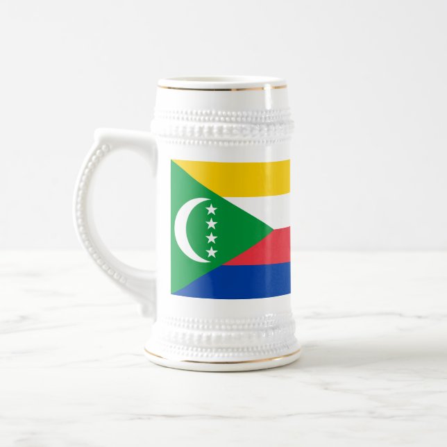 Comoros Flag Beer Stein (Left)