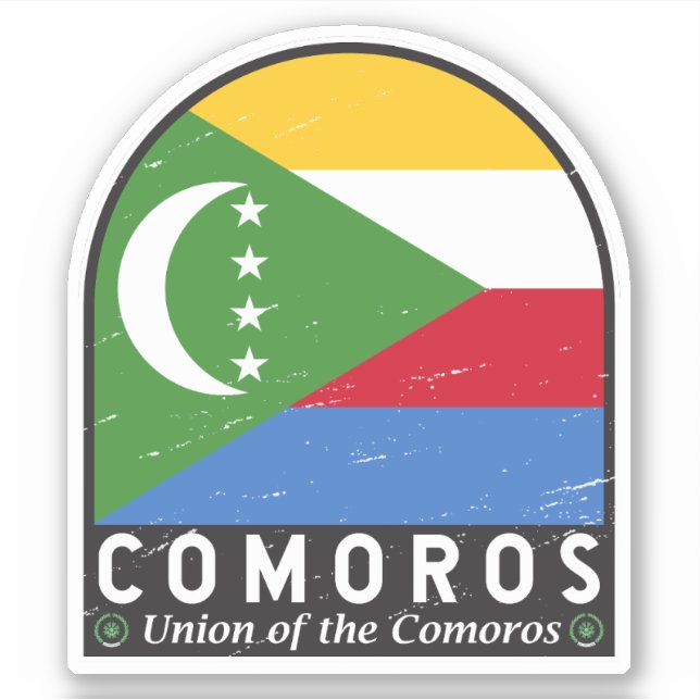 Comoros Flag Emblem Distressed Vintage (Front)