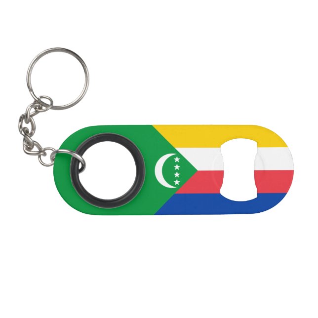 Comoros Flag Keychain Bottle Opener (Front (Horizontal))