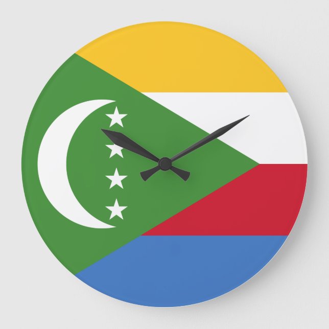 Comoros Flag Large Clock (Front)