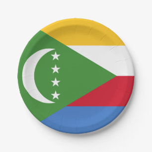 Comoros Flag Paper Plate