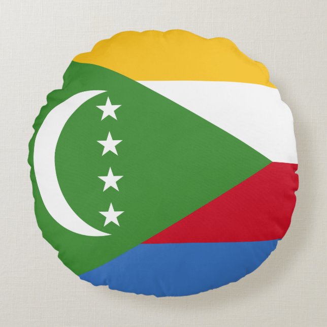 Comoros Flag Round Pillow (Front)