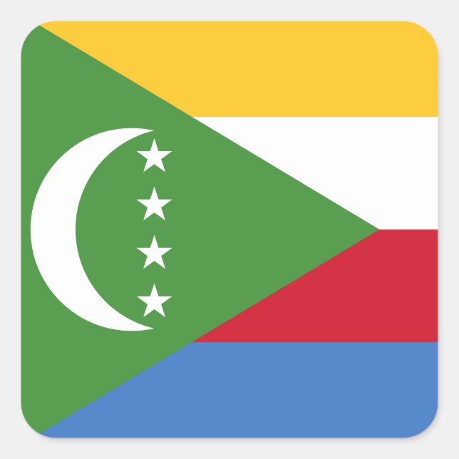 Comoros Flag Square Sticker (Front)