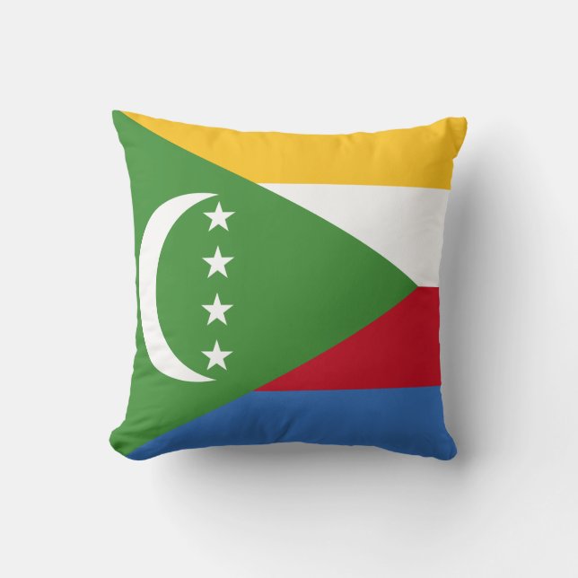 Comoros Flag Throw Pillow (Front)