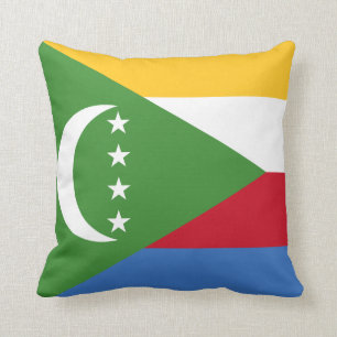 Comoros Flag Throw Pillow