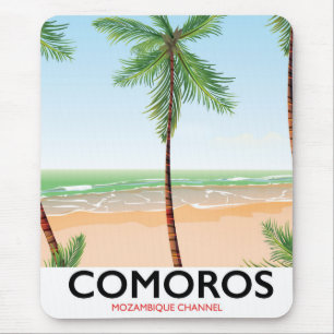 Comoros island vacation poster. mouse pad