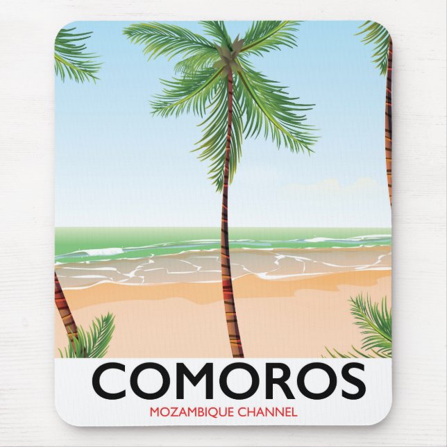 Comoros island vacation poster. mouse pad (Front)