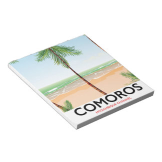 Comoros island vacation poster. notepad