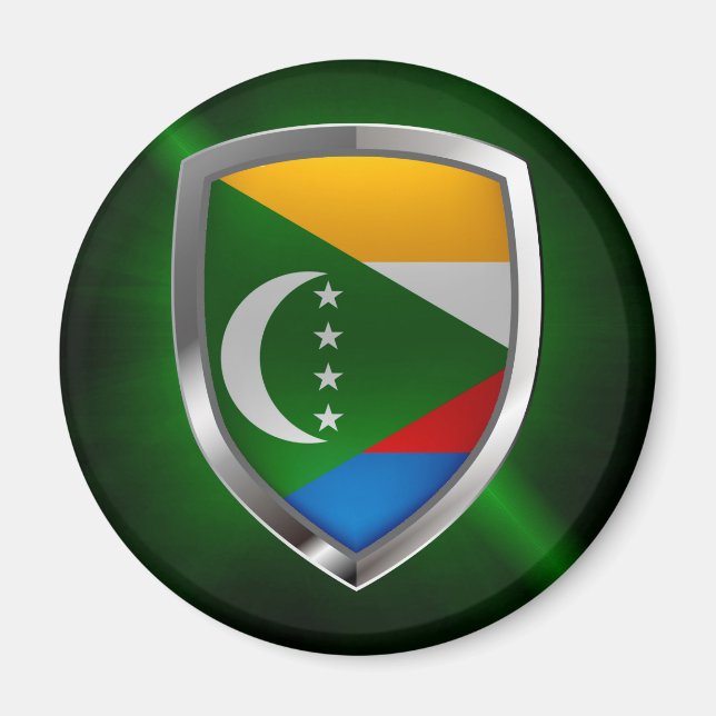 Comoros Mettalic Emblem Magnet (Front)