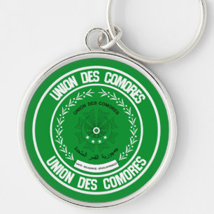 Comoros Round Emblem Keychain