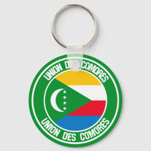 Comoros Round Emblem Keychain