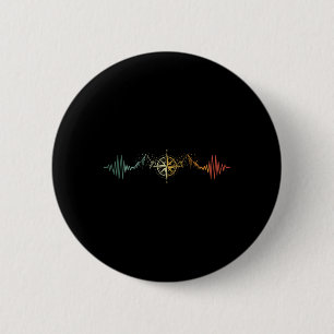 Comp Heartbeat Hiker Trek Outdoor Mountain Climbin 2 Inch Round Button