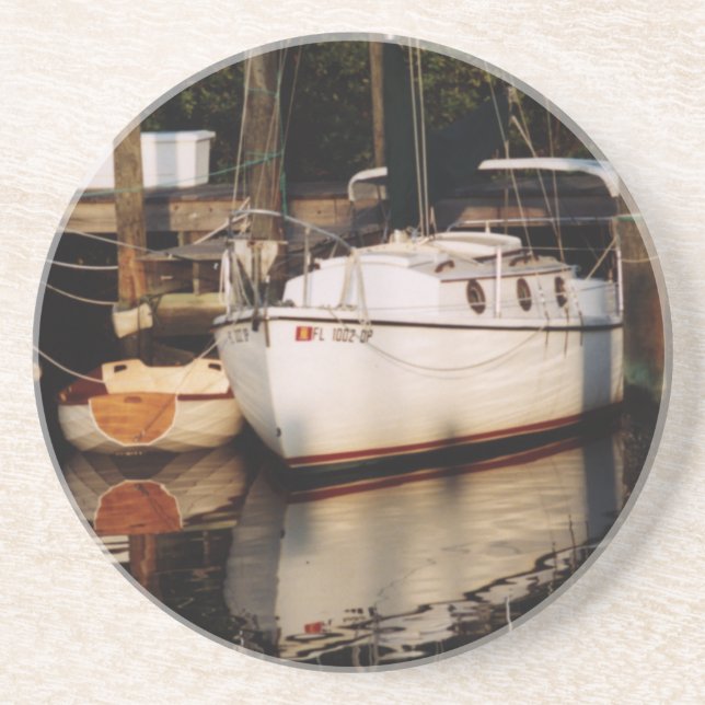 Compac Sailboat In Slip Coaster (Front)