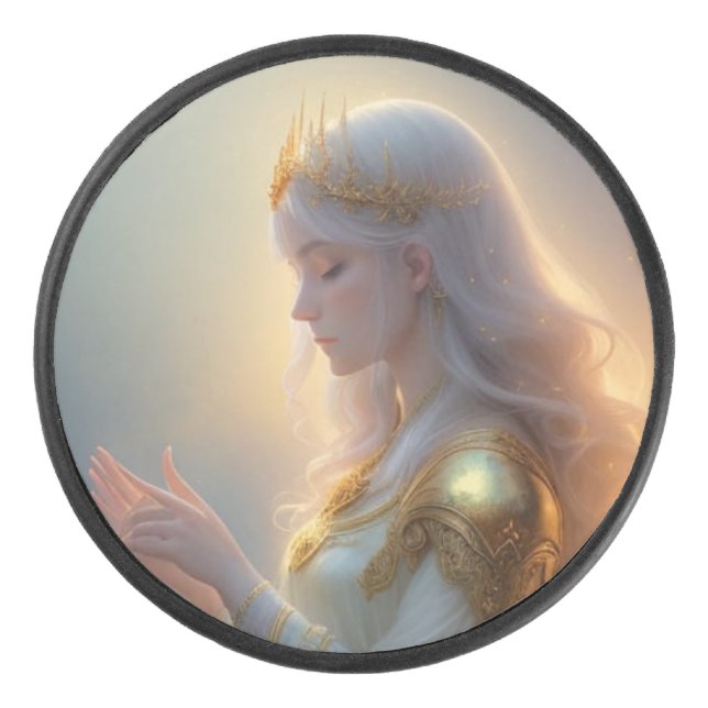 Compact and sleek puck, designed for seamless  hockey puck (Front)