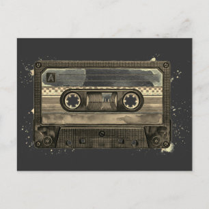 Compact Cassette Tape Old Retro Vintage Postcard