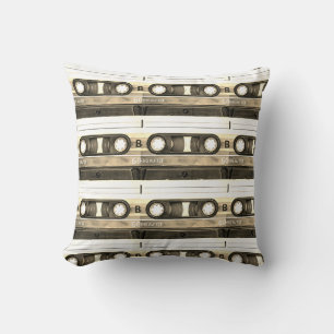 Compact Cassette Tape Old Retro Vintage Throw Pillow