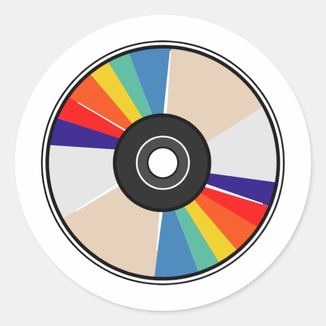 Compact Disc Classic Round Sticker (Front)