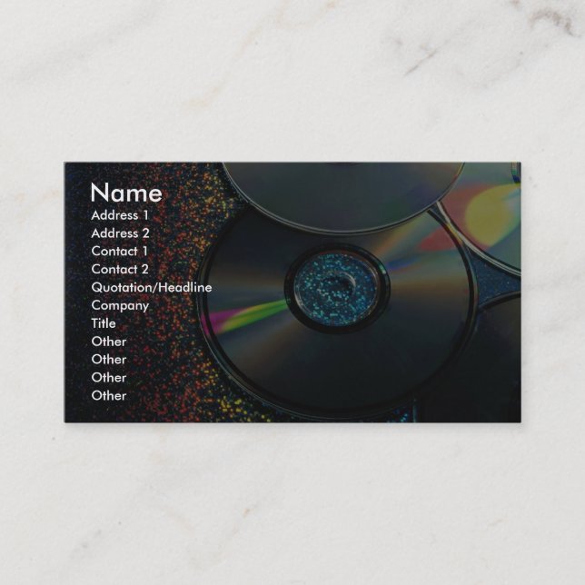 compact discs reflecting colours business card (Front)
