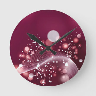 compact mirror Elegant Pink and White Design Round Clock