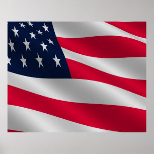 COMPACT PHOTO BACKDROP - US Flag Stars and Stripes Poster