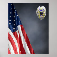 COMPACT POLICE PHOTO BACKDROP - Flag and Badge Pos