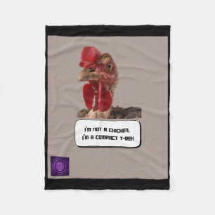 Compact Trex Chicken Dinosaur Joke Design Humourou Fleece Blanket