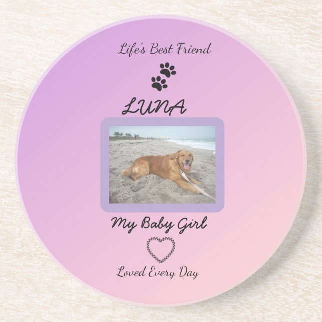Companion Love Pawprint Pet Coaster (Front)