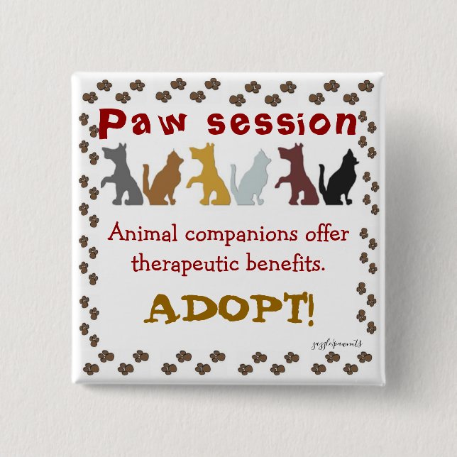 Companionship from Pets 2 Inch Square Button (Front)