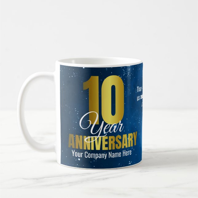 Company 10 Year Anniversary Business Coffee Mug (Left)