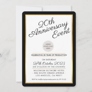 COMPANY ANNIVERSARY PARTY modern business black Invitation