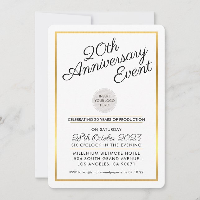 COMPANY ANNIVERSARY PARTY modern business navy Inv Invitation (Front)