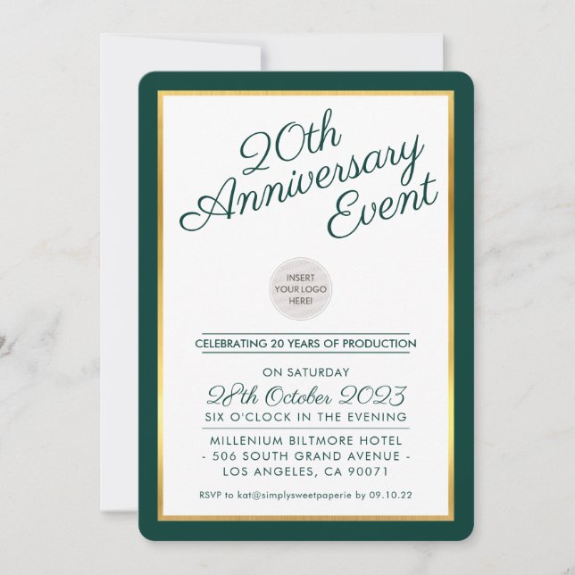 COMPANY ANNIVERSARY PARTY modern event dark green Invitation (Front)